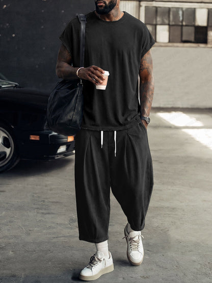 Casual Loose Tank Top and Lantern Pants Set