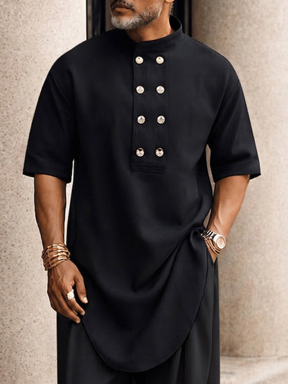 Casual Button Up Longline Top and Pants Set