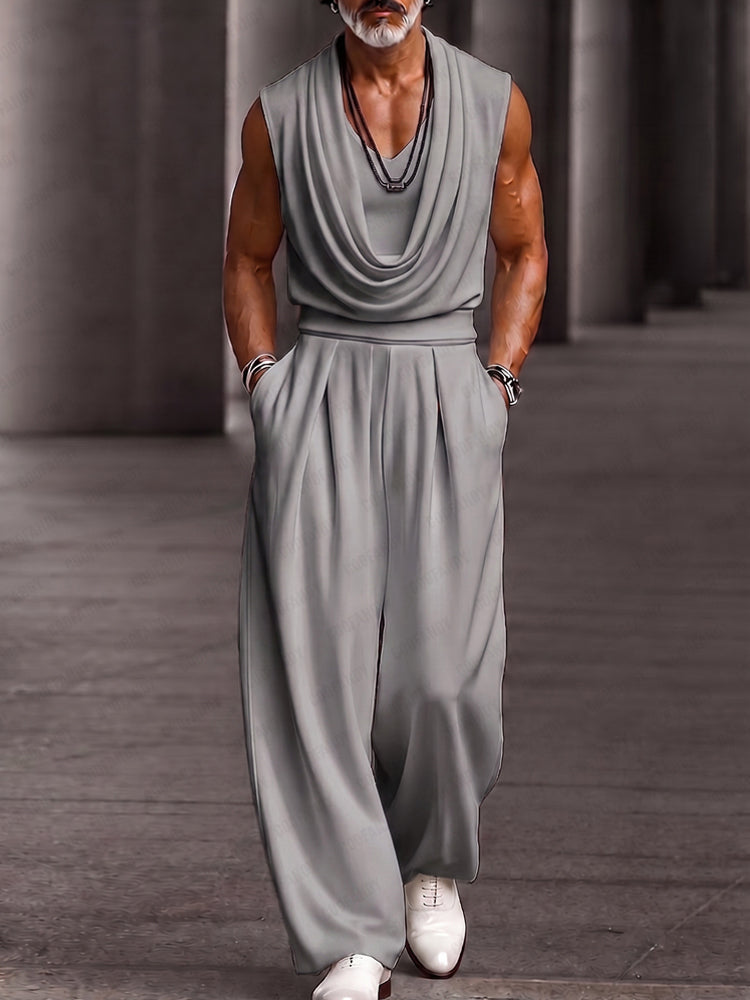 Stylish Comfort Cowl Neck Sleeveless Top Set