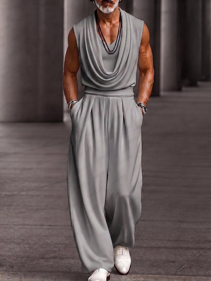 Stylish Comfort Cowl Neck Sleeveless Top Set