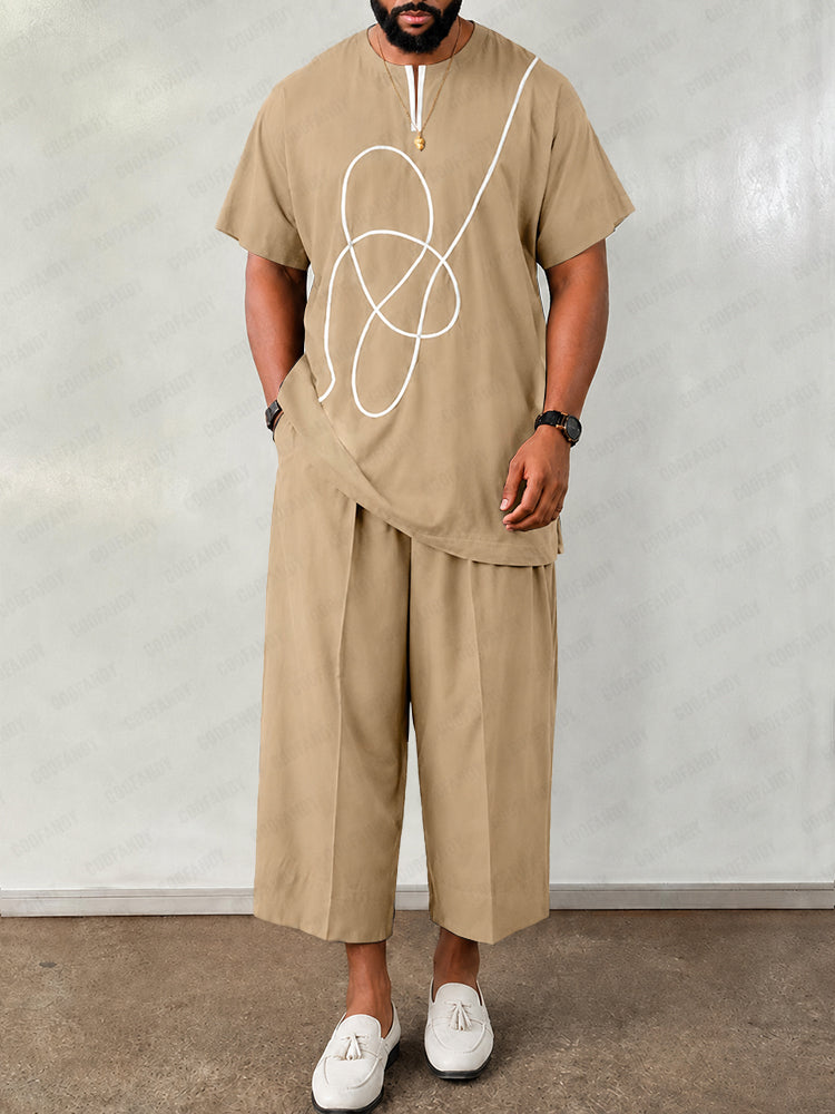 Minimal Art Graphic Casual Matching Set