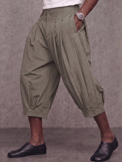 Summer Casual Pleated Lantern Shorts
