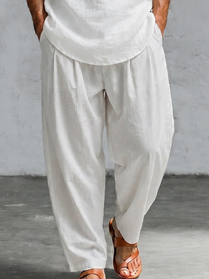 Casual 100% Cotton Crossover Front Shirt Pant Set