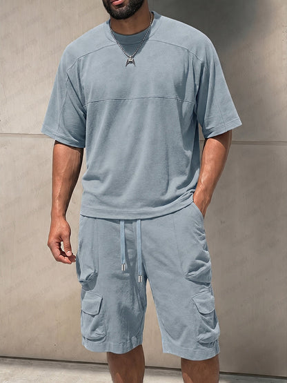 Athletic Street Tee and Cargo Shorts Set