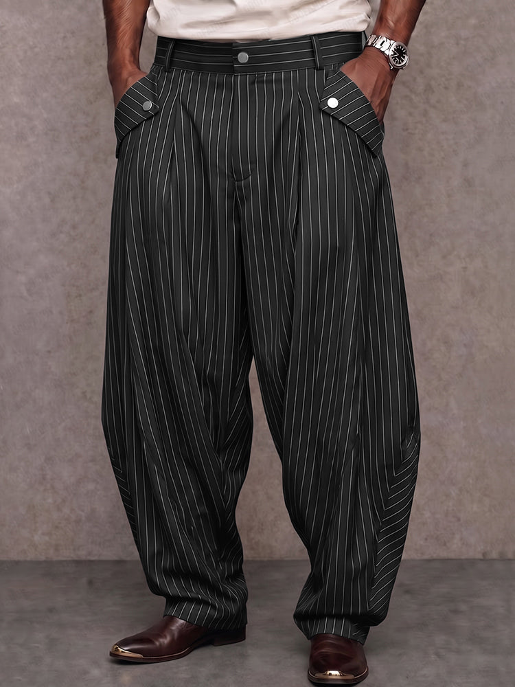 Smart Casual Pinstripe Tapered Pants