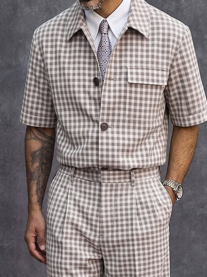 Stylish Versatile Plaided Matching Set