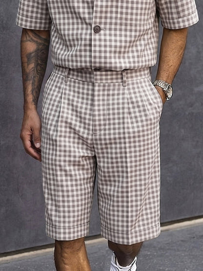 Stylish Versatile Plaided Matching Set
