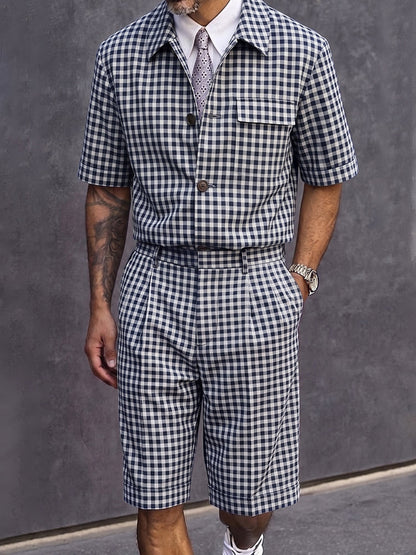 Stylish Versatile Plaided Matching Set