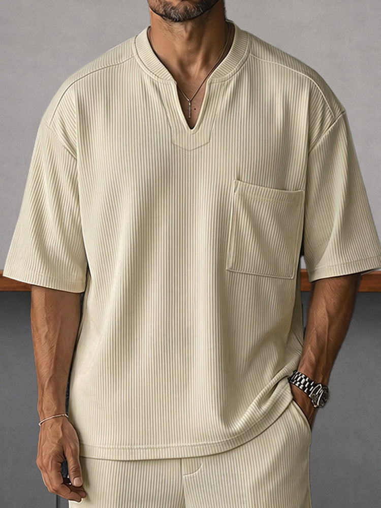 Sporty Elastic Pit-stripe Matching Set