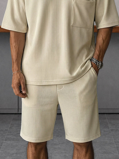 Sporty Elastic Pit-stripe Matching Set