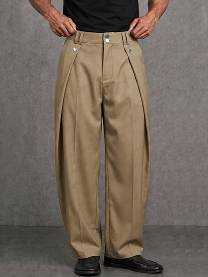 Smart Casual Pleated Wide-leg Pants