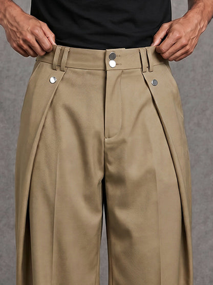 Smart Casual Pleated Wide-leg Pants