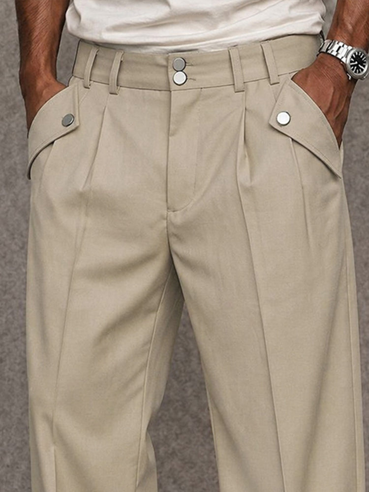 Modern Essential Button Accent Pants