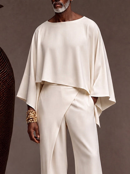 Designer Cape Sleeve Poncho Shirt Pants Set