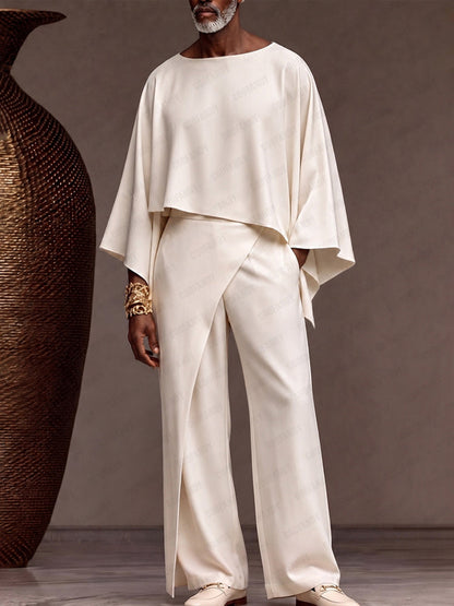 Designer Cape Sleeve Poncho Shirt Pants Set
