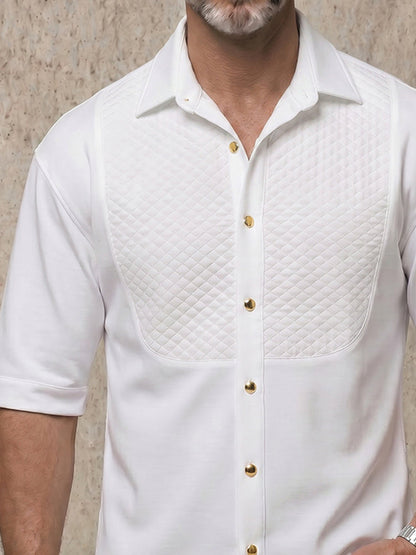 Smart Casual Half Sleeves Splicing Shirt