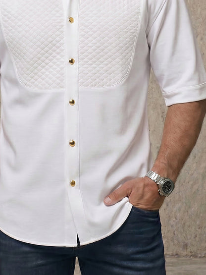 Smart Casual Half Sleeves Splicing Shirt