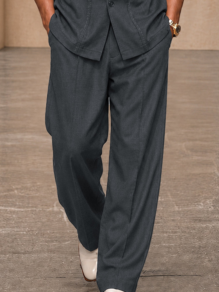 Contemporary Short Sleeve Shirt Wide Leg Pants Set