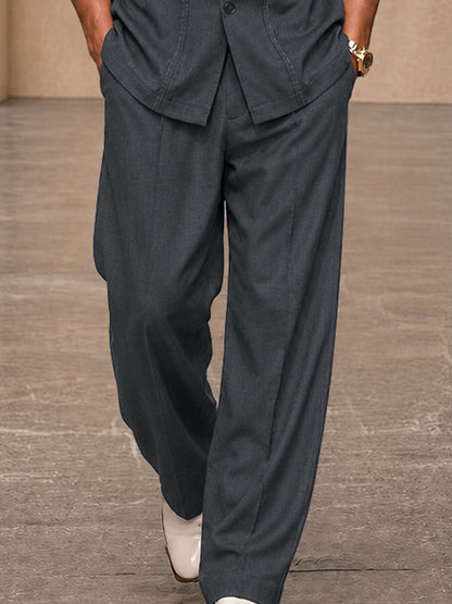 Contemporary Short Sleeve Shirt Wide Leg Pants Set