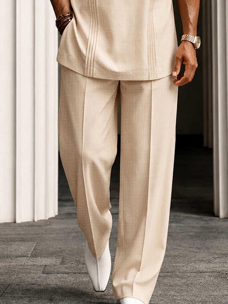 Essential Leisure Pleated Detail T-Shirt Pants Set