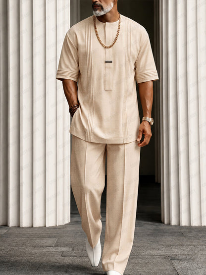 Essential Leisure Pleated Detail T-Shirt Pants Set