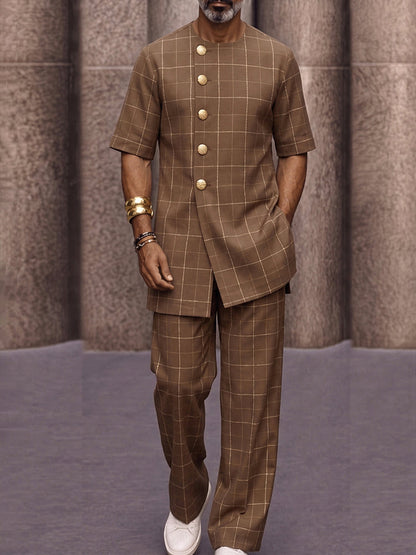 Retro Fashion Luxury Plaid Matching Set