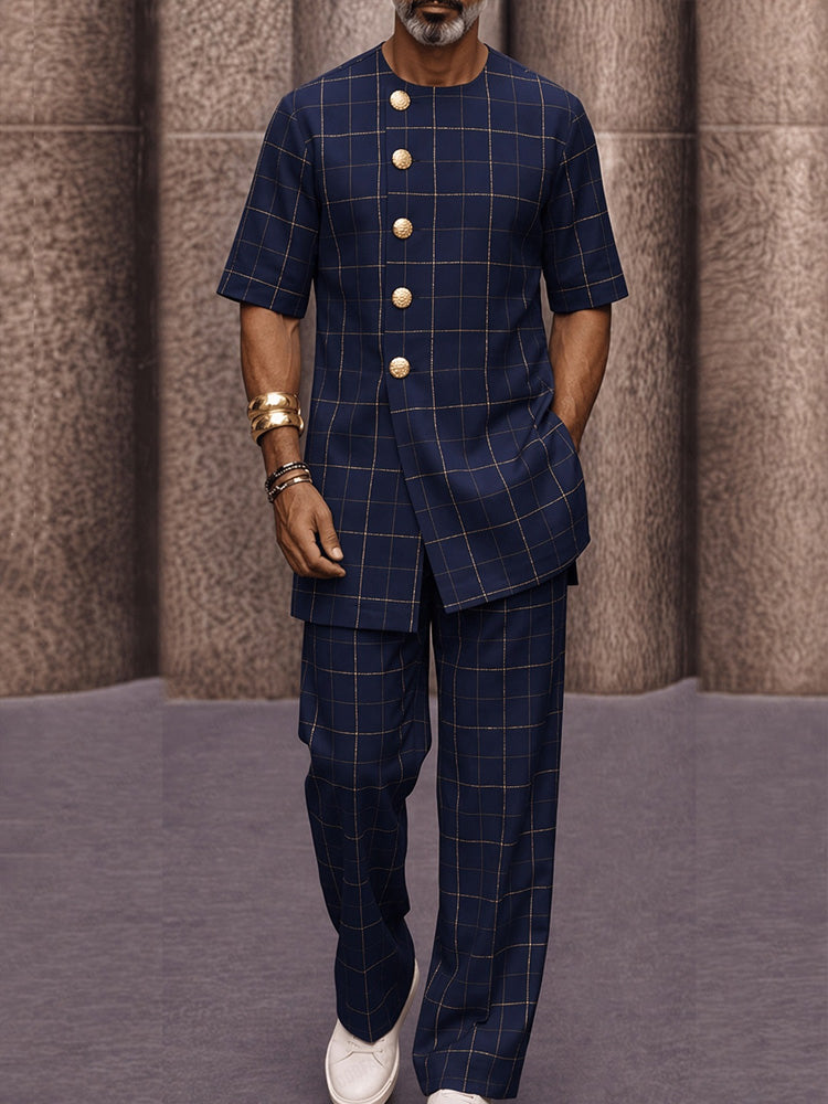 Retro Fashion Luxury Plaid Matching Set