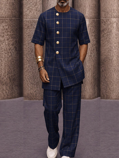 Retro Fashion Luxury Plaid Matching Set