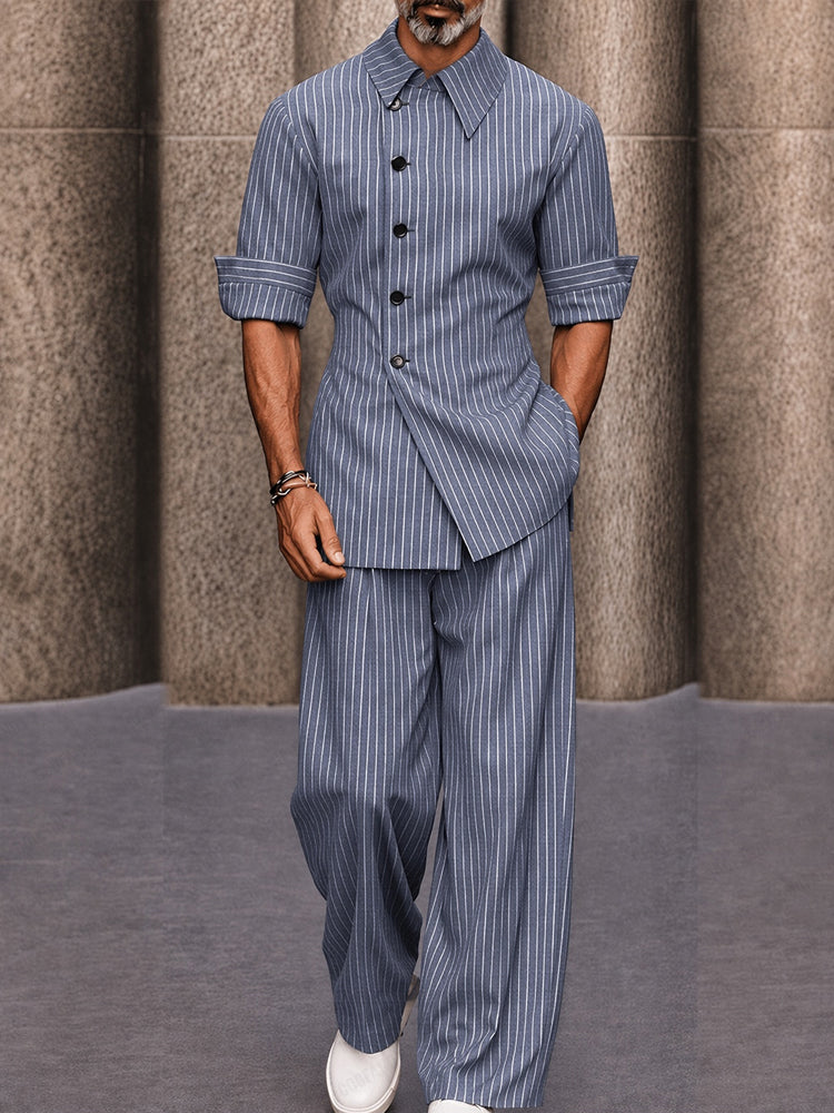 Smart Casual Wardrobe Essentials Pinstripe Matching Set