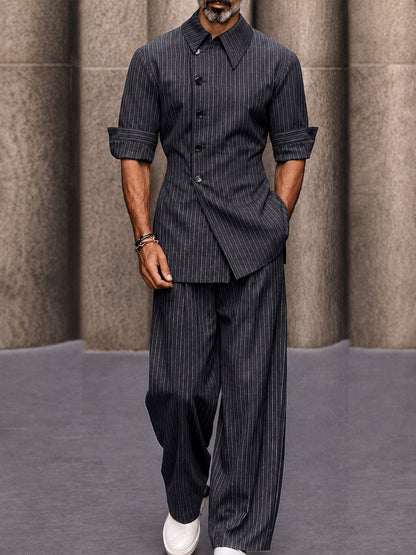 Smart Casual Wardrobe Essentials Pinstripe Matching Set