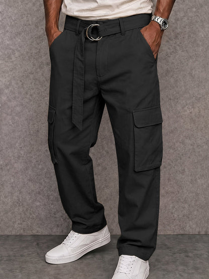 Essential 100% Cotton Cargo Pants with Belt