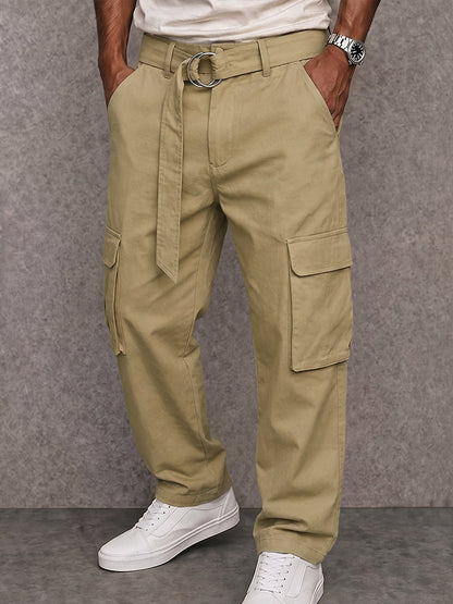 Essential 100% Cotton Cargo Pants with Belt