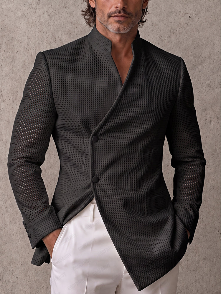 Smart Casual Shoulder Pads Hollow-Out Blazer