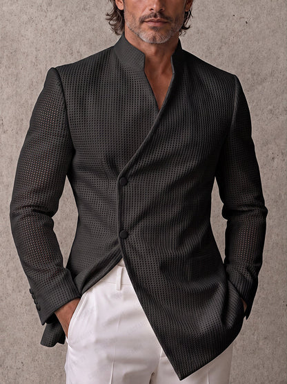 Smart Casual Shoulder Pads Hollow-Out Blazer