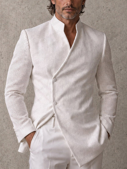 Smart Casual Shoulder Pads Hollow-Out Blazer