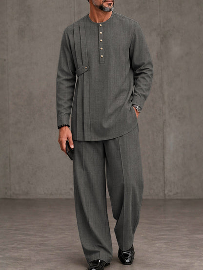 Modern Breathable Pleated Design 2-Piece Set