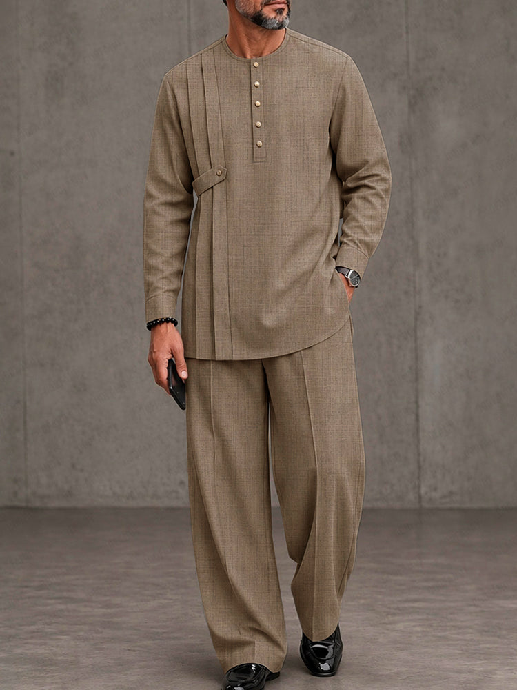 Modern Breathable Pleated Design 2-Piece Set