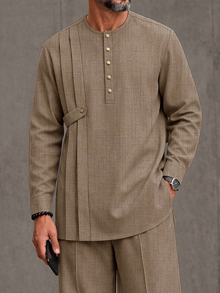 Modern Breathable Pleated Design 2-Piece Set