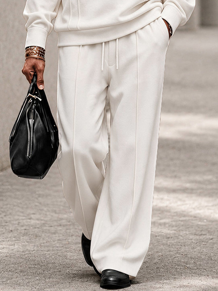 Casual Relaxed Turtleneck Sweatshirt Pants Set