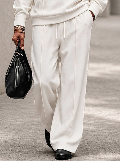Casual Relaxed Turtleneck Sweatshirt Pants Set