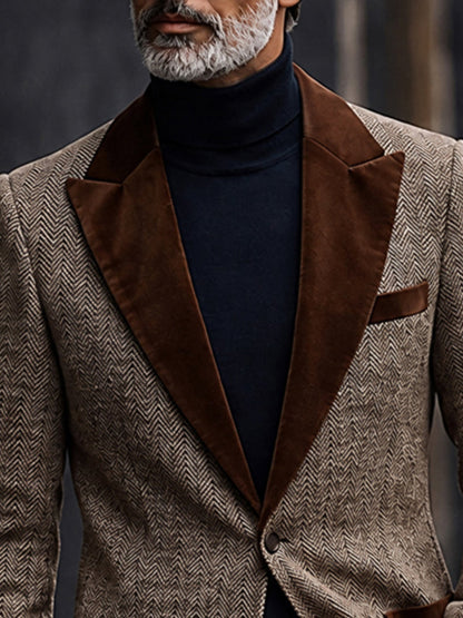 Vintage Smart Casual Herringbone Jacket Blazer