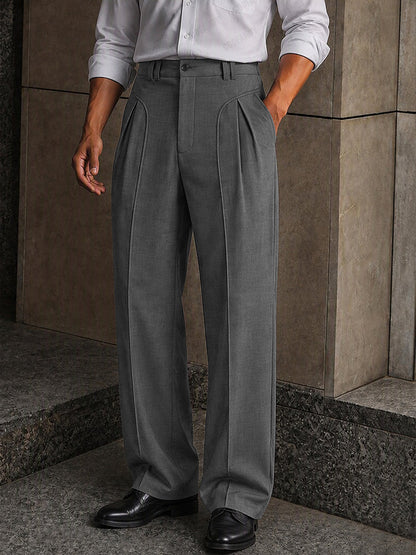 Elevated Casual Pleated Detail Suit Pants