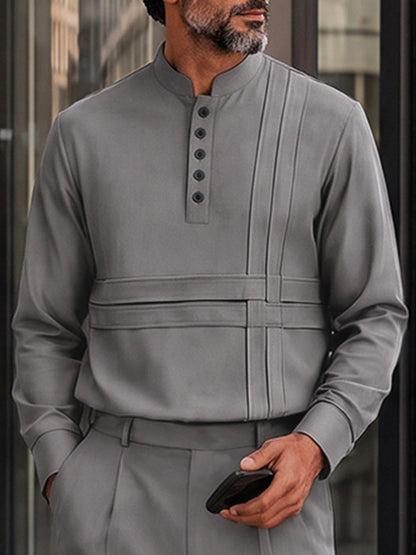 Urban Commuter Half-Button Shirt Pants Set