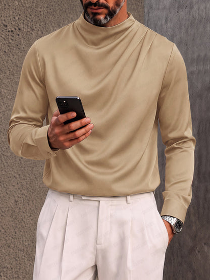 Casual Minimalism Elastic Satin Top