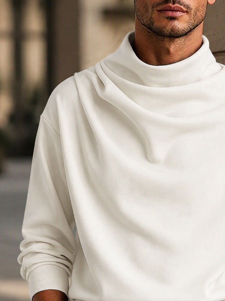 Ultra-Soft Stretch Draped Mock Neck Top