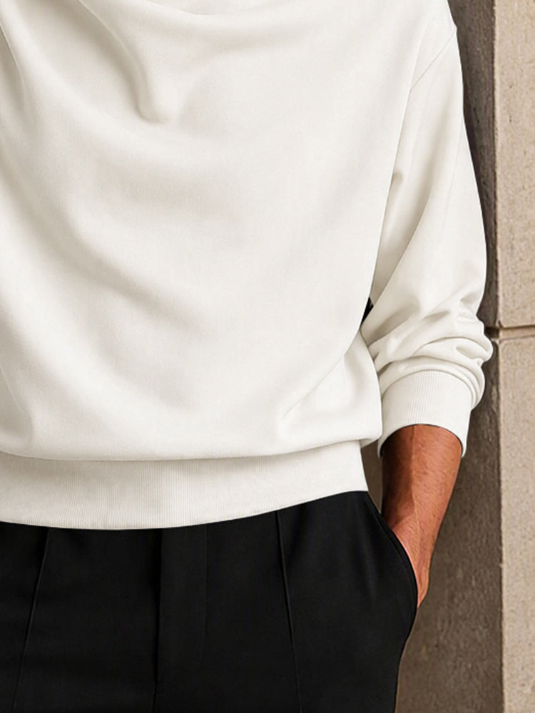 Ultra-Soft Stretch Draped Mock Neck Top