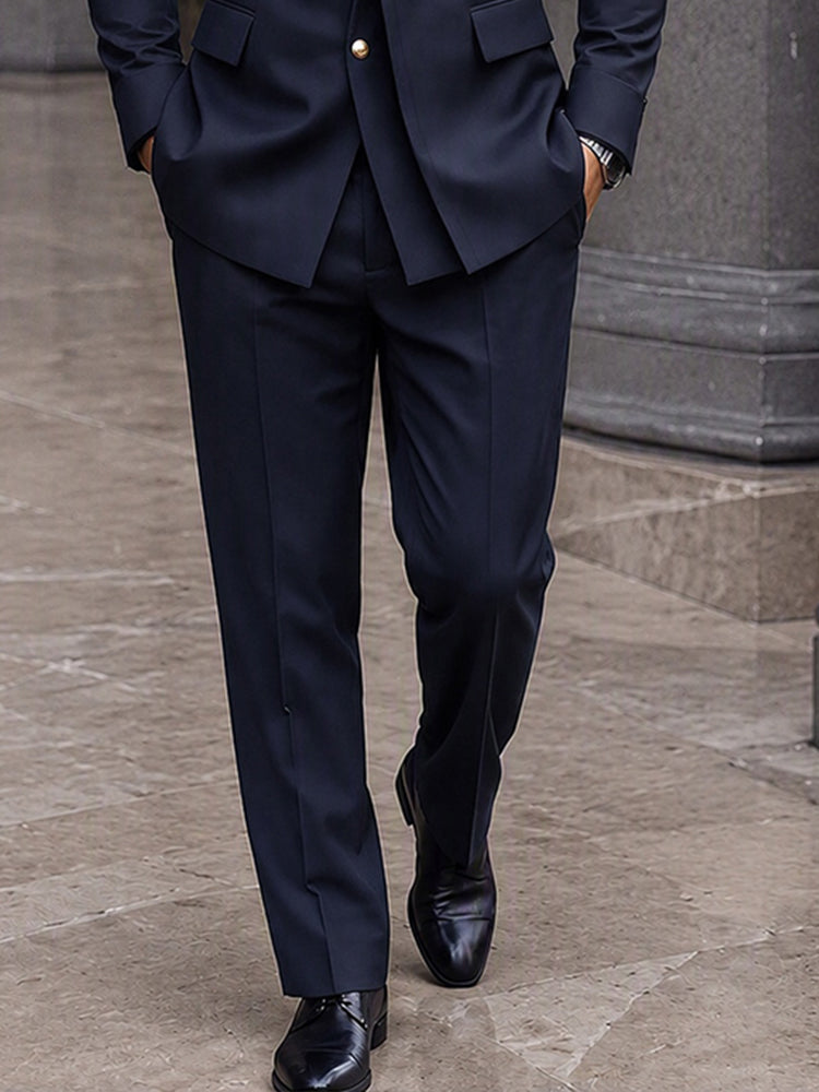 Sharp Tailored Mandarin Collar Blazer Set