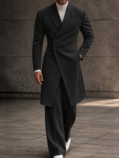 Old Money Long Tailored Coat Suit Set