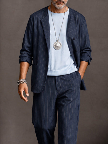 Smart Casual Pinstripe Suit Set