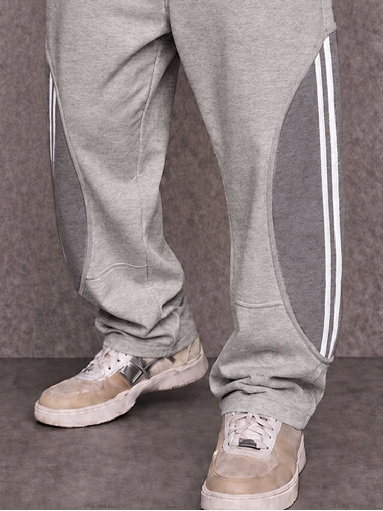 Casual Striped Patchwork Drawstring Pants